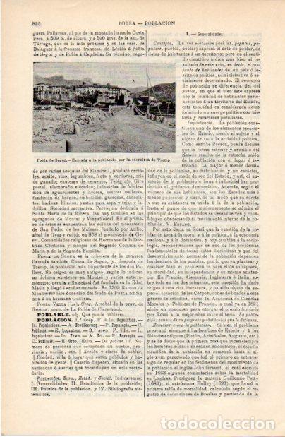 Sammelleidenschaft Andere Papierartikel: LAMINA ESPASA V52398: Pobla de Segur, Lleida