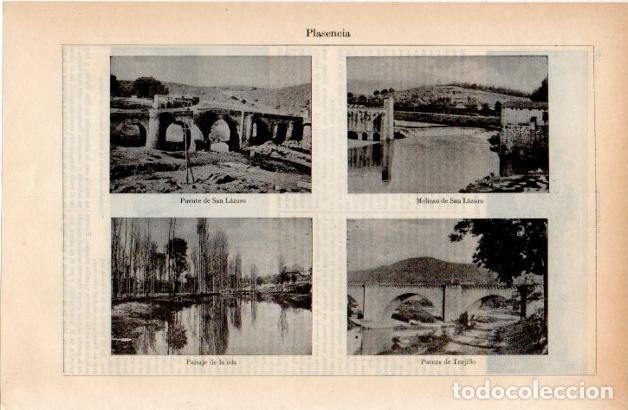Sammelleidenschaft Andere Papierartikel: LAMINA ESPASA V52365: Puentes San Lazaro y Trujillo en Plasencia