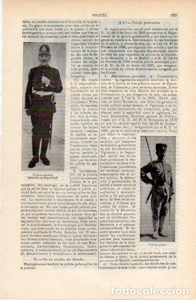 Collectionnisme Papier divers: LAMINA ESPASA V52423: Policia de Espa&ntilde;a y Persia