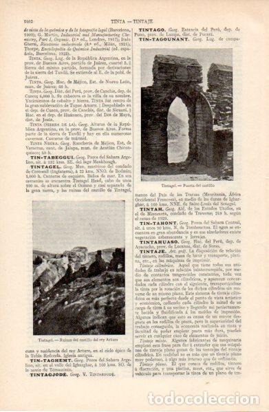 Collectionnisme Papier divers: LAMINA ESPASA V52799: Ruinas del castillo del rey Arturo en Tintagel