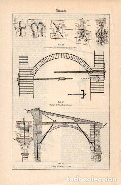 Collectionnisme Papier divers: LAMINA ESPASA V52822: Bovedas con tirante tensor y con tirante oculto