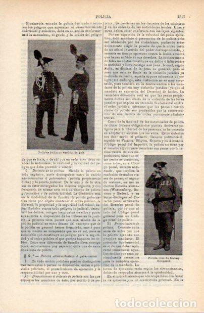 Collectionnisme Papier divers: LAMINA ESPASA V52421: Policias de Italia vestidos de gala