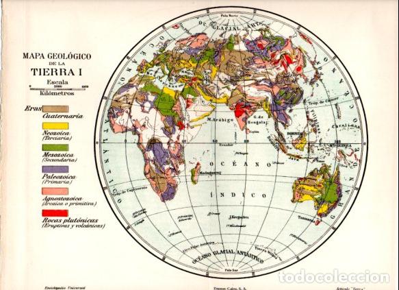 Collectionnisme Papier divers: LAMINA ESPASA V52849: Mapa geologico de la Tierra I