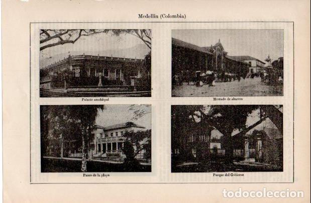 Collectionnisme Papier divers: LAMINA ESPASA V52436: Vistas de Medellin, Colombia