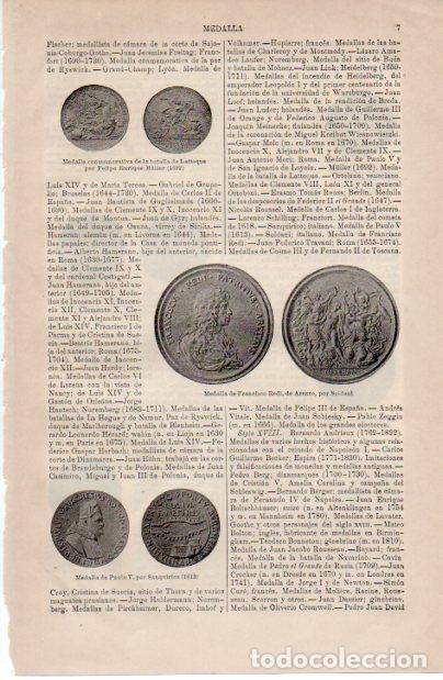 Collectionnisme Papier divers: LAMINA ESPASA V52430: Medalla de F. Redi de Arezzo por Soldani