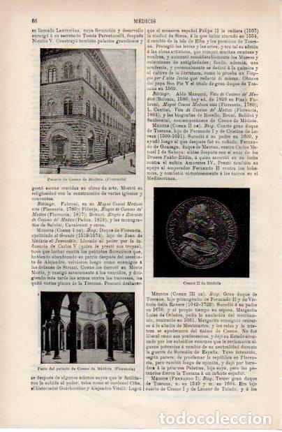 Collectionnisme Papier divers: LAMINA ESPASA V52441: Palacio de Cosme de Medicis, Florencia