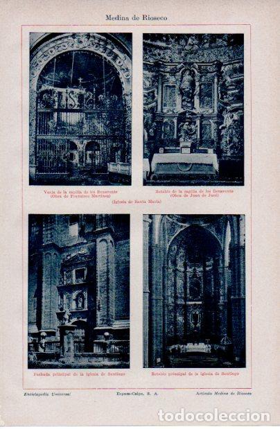 Collectionnisme Papier divers: LAMINA ESPASA V52456: Iglesias de Santa Maria y Santiago en Medina de Rioseco