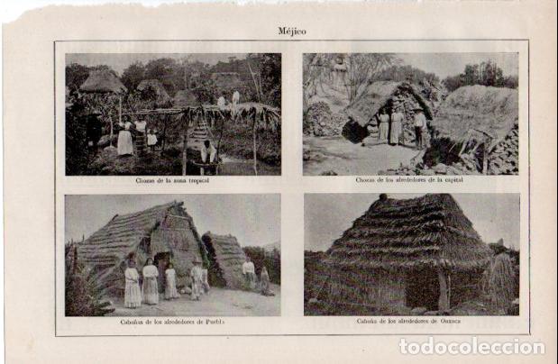 Collectionnisme Papier divers: LAMINA ESPASA V52483: Chozas y caba&ntilde;as de Mejico