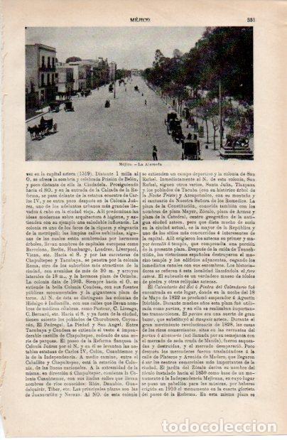Collectionnisme Papier divers: LAMINA ESPASA V52498: La Alameda de Mejico