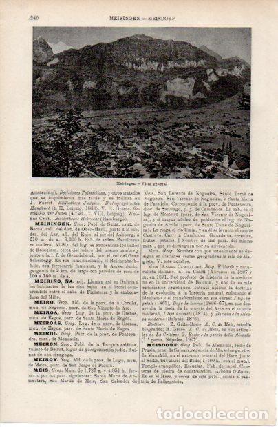 Collectionnisme Papier divers: LAMINA ESPASA V52475: Vista general de Meiringen, Suiza