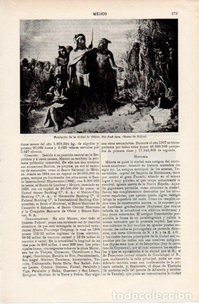 Collectionnisme Papier divers: LAMINA ESPASA V52508: Fundacion de la ciudad de Mejico por Jose Jara