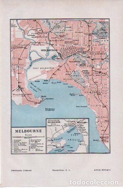 Collectionnisme Papier divers: LAMINA ESPASA V52513: Plano de Melbourne