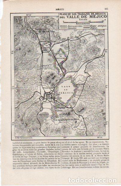 Collectionnisme Papier divers: LAMINA ESPASA V52480: Plano de los trabajos de desague del Valle de Mejico