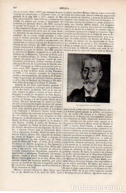 Collectionnisme Papier divers: LAMINA ESPASA V52518: Enrique Melida por Boldini