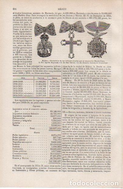 Collectionnisme Papier divers: LAMINA ESPASA V52490: Mejico, distintivos ordenes del emperador Maximiliano