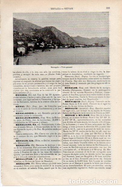 Otros art&iacute;culos de coleccionismo en papel: LAMINA ESPASA V52543: Vista de Menaggio, Italia