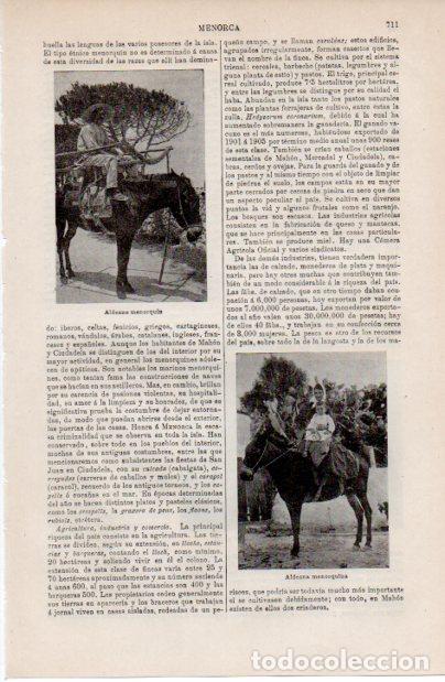 Altri oggetti di carta: LAMINA ESPASA V52553: Aldeanos de Menorca