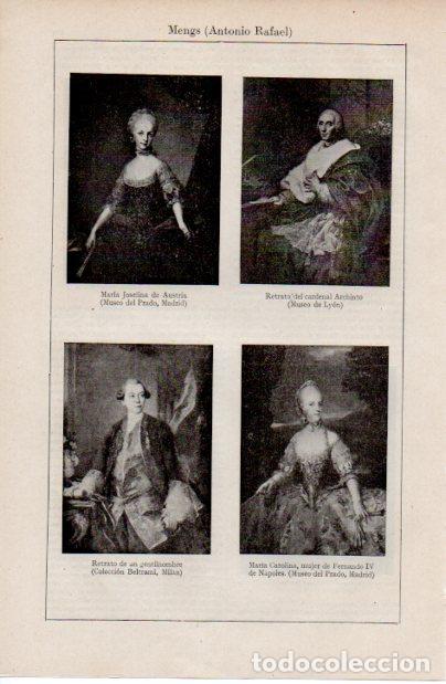 Altri oggetti di carta: LAMINA ESPASA V52551: Retratos por Mengs