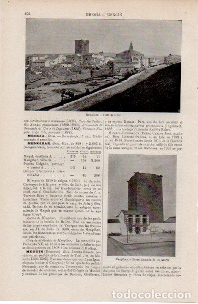 Altri oggetti di carta: LAMINA ESPASA V52550: Vista de Mengibar, Jaen