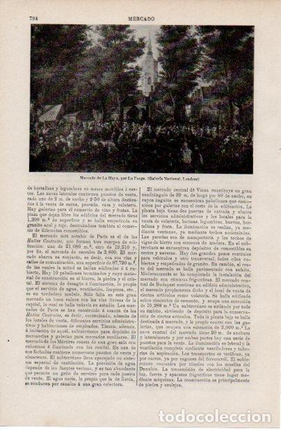 Otros art&iacute;culos de coleccionismo en papel: LAMINA ESPASA V52571: Mercado de La Haya por La Farge