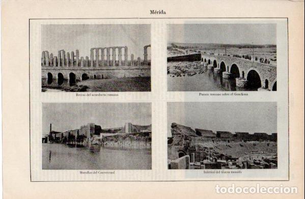 Paper Collecting Others: LAMINA ESPASA V52590: Acueducto, puente, murallas y teatro de Merida