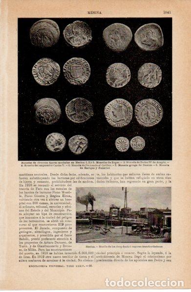Otros art&iacute;culos de coleccionismo en papel: LAMINA ESPASA V52616: Monedas acu&ntilde;adas en Mesina
