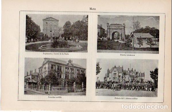 Otros art&iacute;culos de coleccionismo en papel: LAMINA ESPASA V52643: Vistas de Metz, Francia