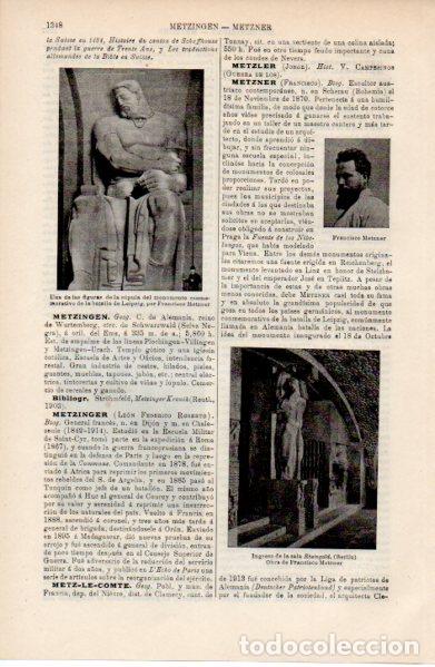 Otros art&iacute;culos de coleccionismo en papel: LAMINA ESPASA V52648: Francisco Metzner