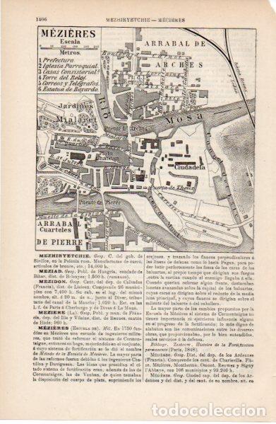 Otros art&iacute;culos de coleccionismo en papel: LAMINA ESPASA V52653: Plano de Mezieres