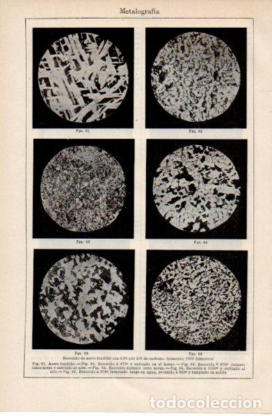 Otros art&iacute;culos de coleccionismo en papel: LAMINA ESPASA V52625: Metalografia recocido de acero fundido