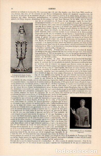 Otros art&iacute;culos de coleccionismo en papel: LAMINA ESPASA V52673: Relicario de Santa Espina, Catedral de Reims