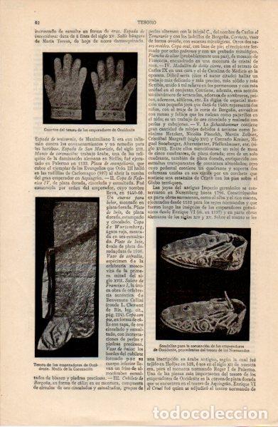 Otros art&iacute;culos de coleccionismo en papel: LAMINA ESPASA V52678: Guantes y media del tesoro de los emperadores de Occidente
