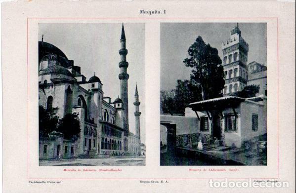Otros art&iacute;culos de coleccionismo en papel: LAMINA ESPASA V52656: Mezquitas de Suleiman en Constantinopla y Abderraman en Argel