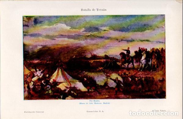 Otros art&iacute;culos de coleccionismo en papel: LAMINA ESPASA V52688: Batalla de Tetuan por Rosales