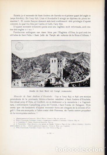Otros art&iacute;culos de coleccionismo en papel: LAMINA V54167: Abadia de Sant Marti del Canigo - Antoni Rovira i Virgili