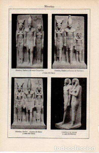 Otros art&iacute;culos de coleccionismo en papel: LAMINA ESPASA V52660: Obras de Micerino en el Museo del Cairo y Bostos