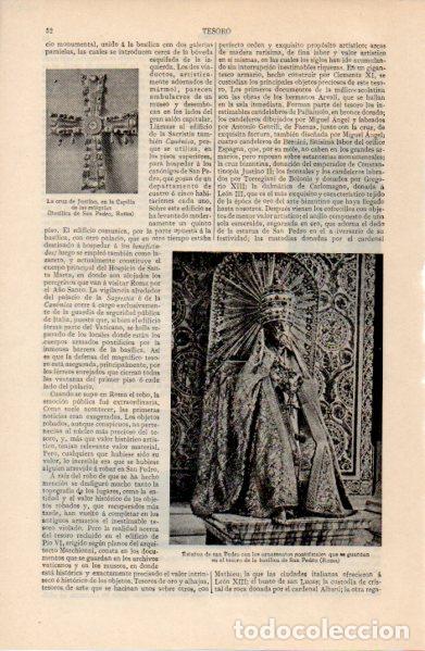 Otros art&iacute;culos de coleccionismo en papel: LAMINA ESPASA V52676: Estatua de San Pedro, Basilica de San Pedro Roma