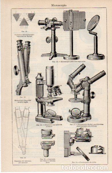 Otros art&iacute;culos de coleccionismo en papel: LAMINA ESPASA V52665: Microscopio