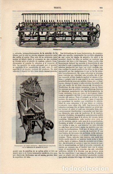 Otros art&iacute;culos de coleccionismo en papel: LAMINA ESPASA V52703: Textil, bobinadora