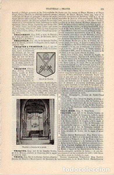 Outros artigos de papel: LAMINA ESPASA V52711: Escudo e interior iglesia de Thaxted, Inglaterra