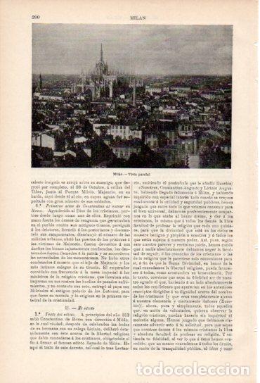 Outros artigos de papel: LAMINA ESPASA V54891: Vista parcial de Milan - Varios