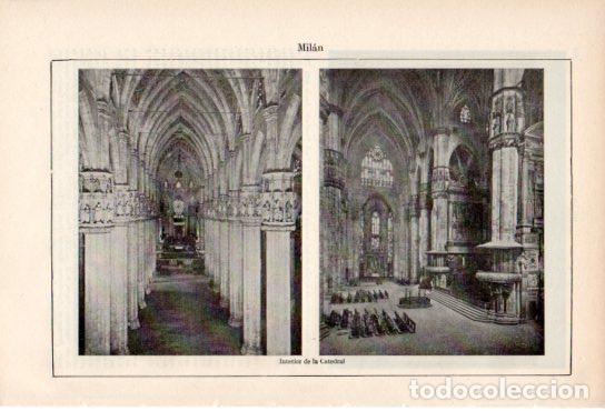 Outros artigos de papel: LAMINA ESPASA V54894: Interior de la Catedral de Milan - Varios