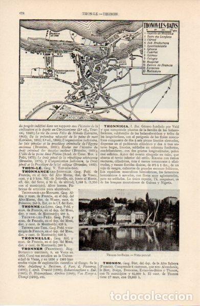 Paper Collecting Others: LAMINA ESPASA V52731: Vista y plano de Thonon-les-Bains
