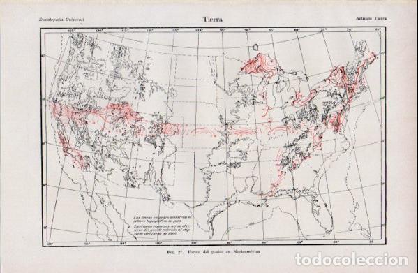 Paper Collecting Others: LAMINA ESPASA V52758: Mapa de la forma del geoide en Norteamerica