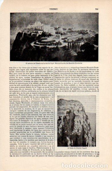 Paper Collecting Others: LAMINA ESPASA V52736: Palacio de Tiberio en la isla de Capri por Boutterin