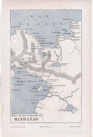 Paper Collecting Others: LAMINA ESPASA V54931: Mapa de las Campa&ntilde;as de Mindanao - Varios