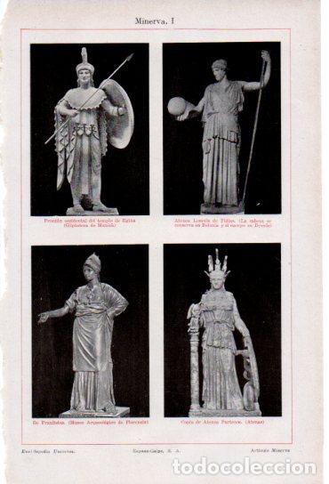 Paper Collecting Others: LAMINA ESPASA V54936: Esculturas representado a Minerva - Varios