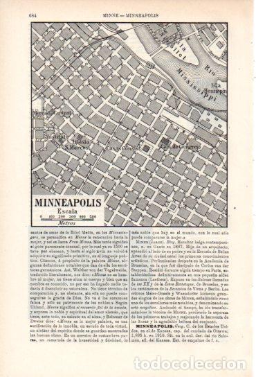 Sammelleidenschaft Andere Papierartikel: LAMINA ESPASA V54951: Plano de Minneapolis - Varios