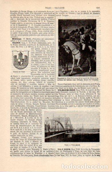 Sammelleidenschaft Andere Papierartikel: LAMINA ESPASA V52783: Escudo y vista parcial de Tilsit
