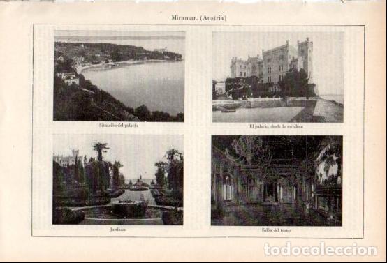 Collectionnisme Papier divers: LAMINA ESPASA V54964: Palacio de Miramar en Trieste, Italia - Varios
